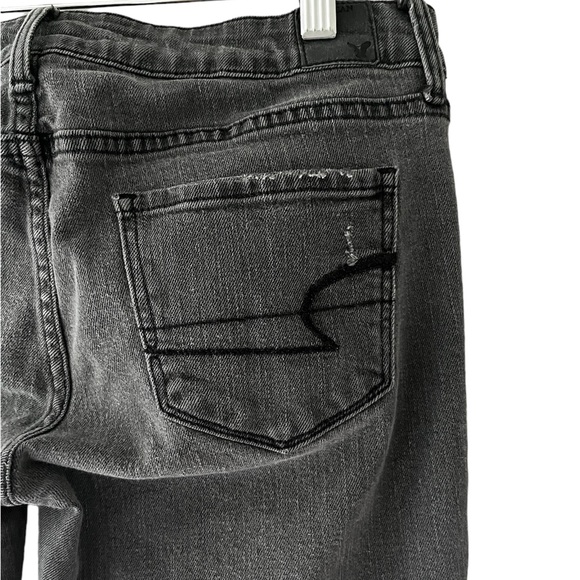 EUC AEO Vintage Dark Gray Wash Stretch Skinny Jeans Size 8 - Picture 4 of 7